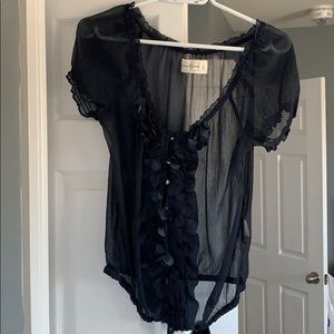 Sheer navy blue blouse